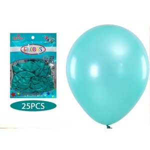 GLOBO  METAL 23CM TURQUESA 25 UNID BE
