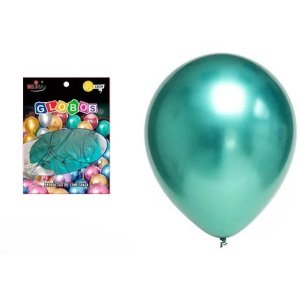 GLOBO 15CM METALIZADO VERDE 25 UNID BE