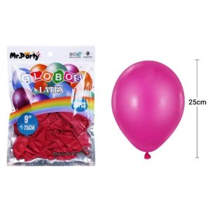 GLOBO LISO 25CM FUCSIA OSCURO 50 UNID MP