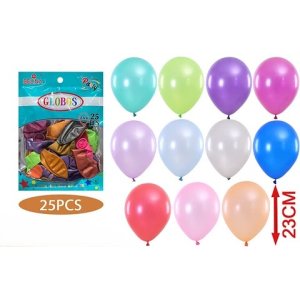GLOBO METAL 23CM SURTIDO 25 UNID BE