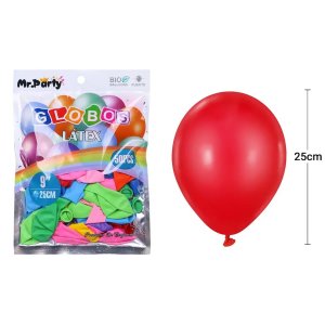 GLOBO LISO 25CM SURTIDO 50 UNID MP