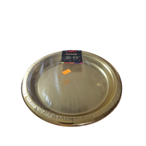 PLATO PLASTICO 23CM DORADO  X6 MRPARTY