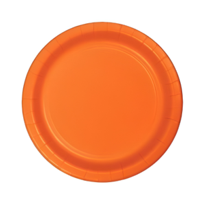 PLATO CARTON 23CM NARANJA 10 UNID VI
