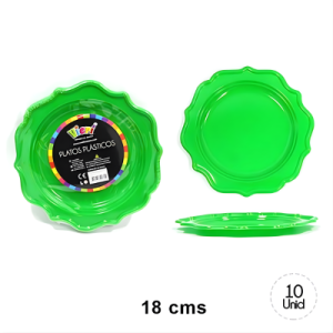 PLATOS PLAST ROMANTIC VERDE X 10 VIERI