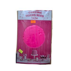 Cortina flecos neón rosada (1x2MT)