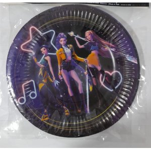 A-Plato cartón 18 cm guerreras Kpop (6 unidades)