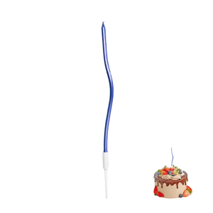 Vela onda metalizadas azul rey (12 unidades)