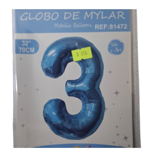 Globo foil celeste 3 (32 pulgadas)