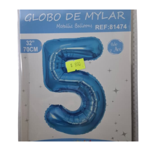 Globo foil celeste 5 (32 pulgadas)