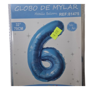 Globo foil celeste 6 (32 pulgadas)