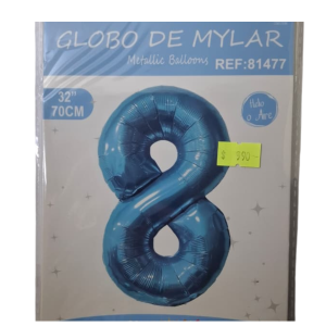 Globo foil celeste 8 (32 pulgadas)