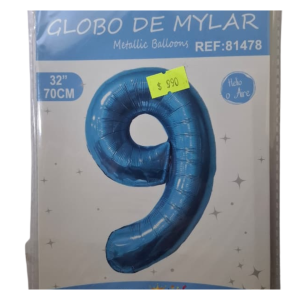 Globo foil celeste 9 (32 pulgadas)