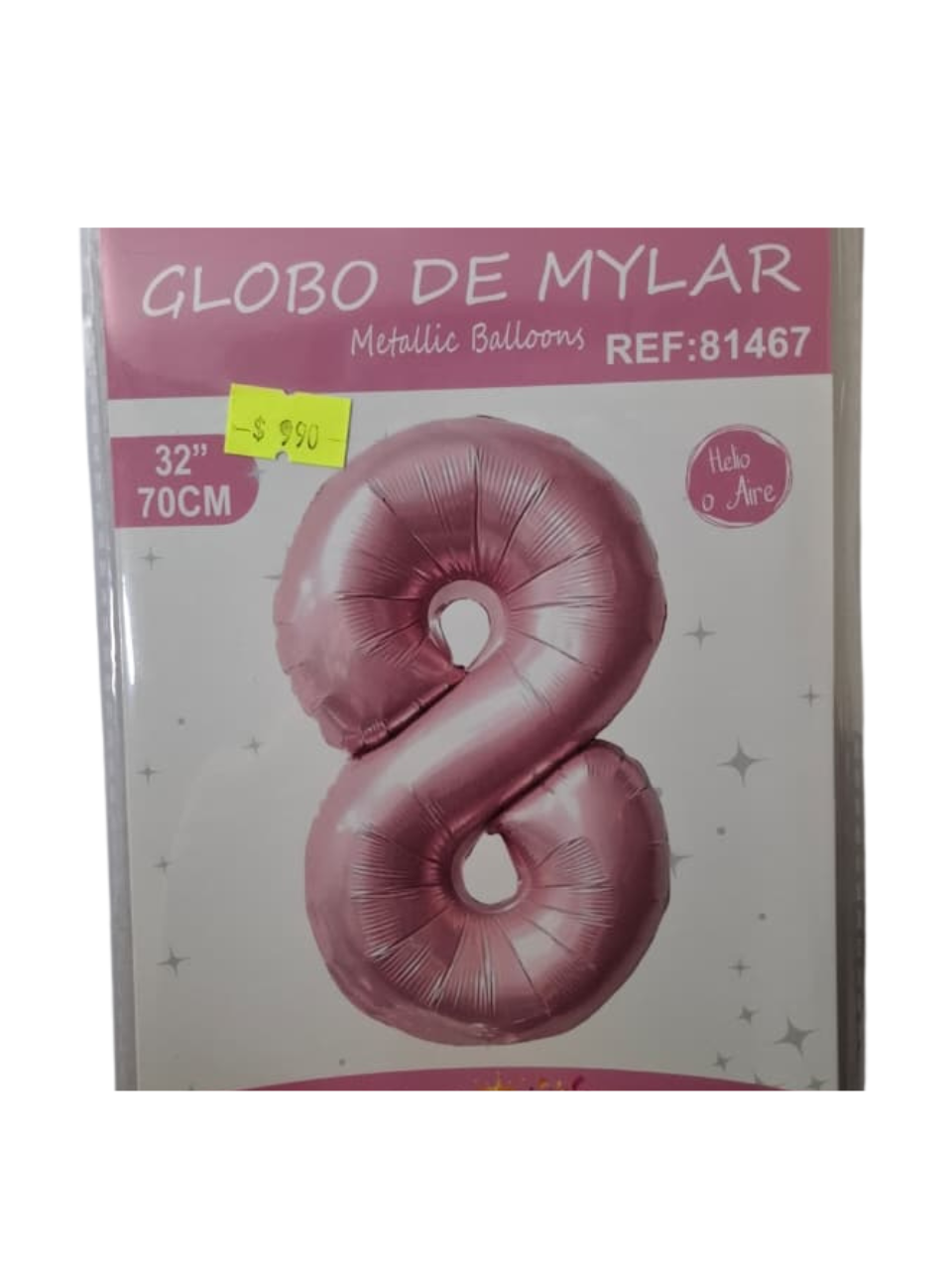 Globo foil rosado 8 (32 pulgadas)