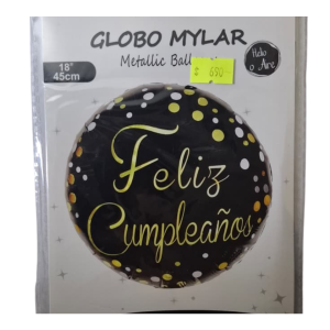 Globo foil FC negro dorado (45 CM)