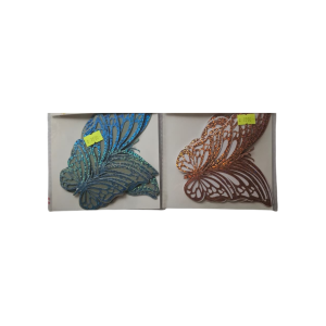 Adorno mariposa color brillo (12 unidades)
