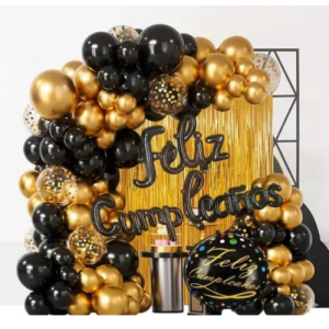 SET GLOBO FC DORADO NEGRO 62 PCS BE