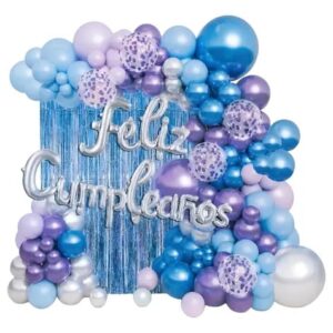 Set globos FC decorativo celeste lila (82 PCS)