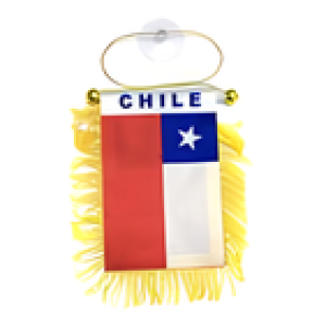Bandera Chile fleco dorado