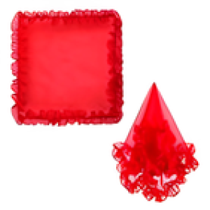 Disfraz Pañuelo Blonda liso rojo fe