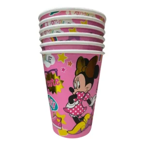 Vaso polipapel Minnie 6 unid