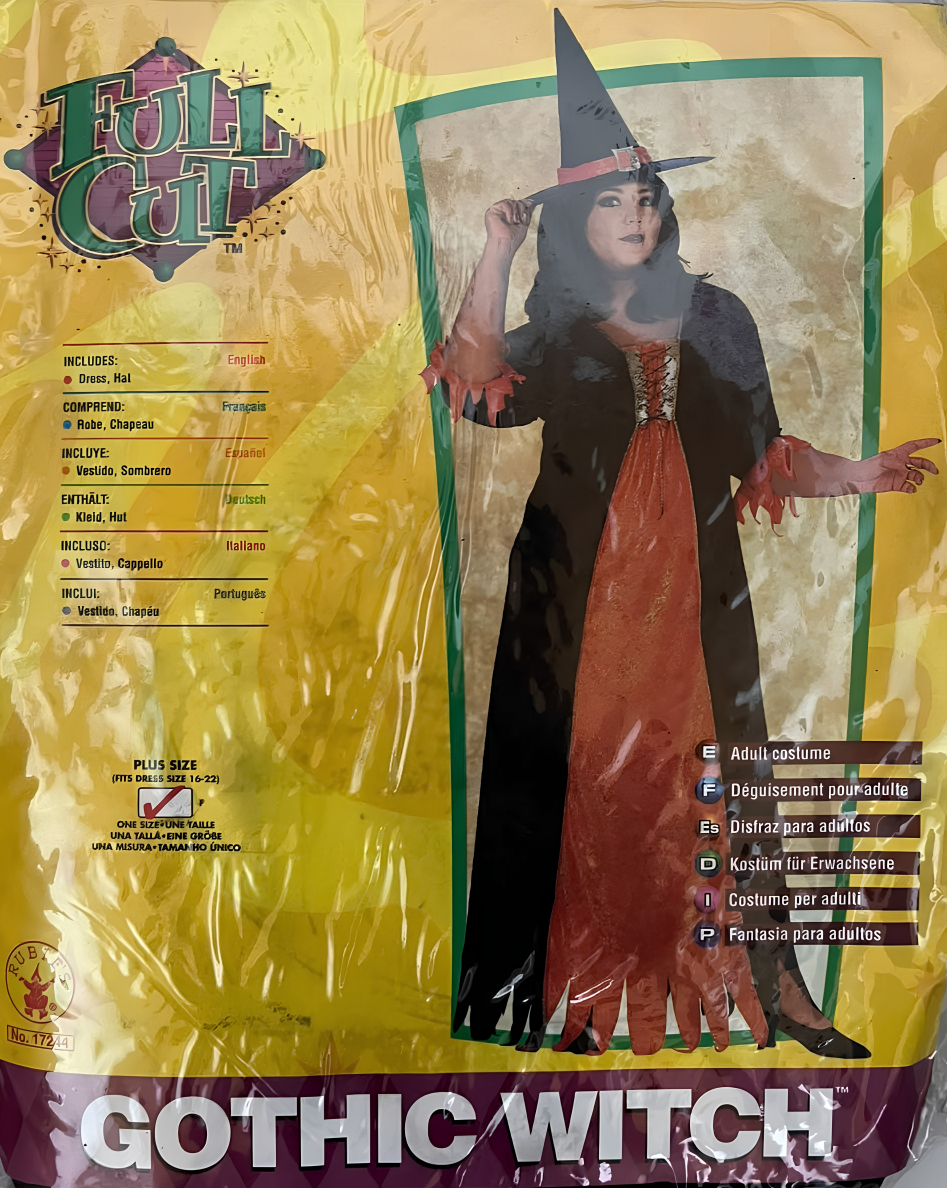 CODIGO 604805 DISFRAZ BRUJA GOTICA FULL CUT CARNAVAL - Imagen 1