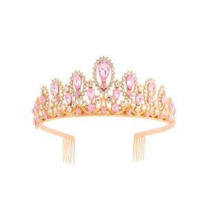 Corona Princesa metal 11 puntas Dorada Rosada fe