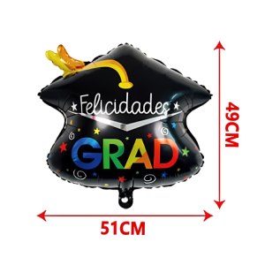 Globo Foil Felicidades Graduados 49x51cm mp