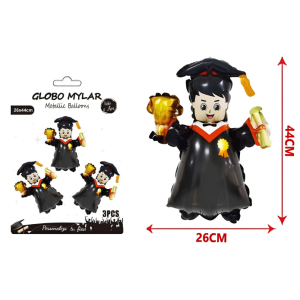 Globo Foil 3pcs Graduados 26x44cm mp