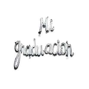 Set Globo Foil Mi graduación Plateado mp
